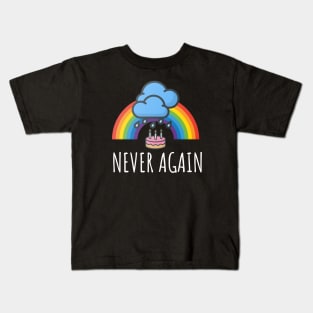 Gay Pride Cake In The Rain Never Again Kids T-Shirt